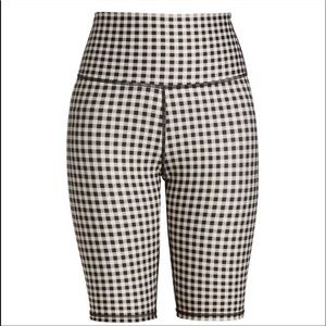 Alice and Olivia black and white gingham biker shorts